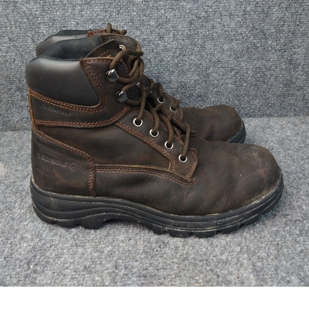 Wolverine Waterproof Work Boots Men 9M Brown Leather Oil Resistant W230063